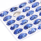 Light Sapphire Navette Shape High Quality Glass Pointed Back Fancy Rhinestones WholesaleRhinestone